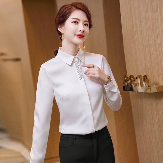 酒红色加绒衬衫女装长袖2025气质职业装秋冬新款正装内搭加厚衬衣 常规款-酒红色（单件衬衫） 2XL (建议118-128斤左右)