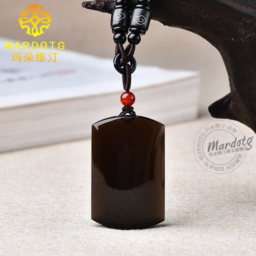 MARDOTG Black Crystal Nothing Brand Pendant Men's Peace Amulet Black Crystal Necklace Birthday Gift