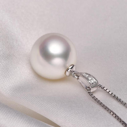 Pearl Pendant Huai Zhen 925 Silver Freshwater Nuclear Pearl Pendant Round Clavicle Chain Birthday Gift S925 Silver 10mm