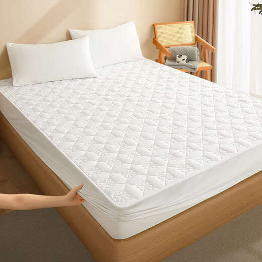 Yusenyi three-piece cotton waterproof fitted sheet set, baby-grade pure cotton diaper bed cover, cotton waterproof-white white, Class A maternal and infant grade waterproof diaper, 90x200cm single fitted sheet, suitable for 5-28cm mattresses