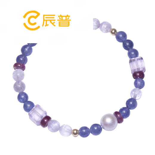 Chenpu Tanzanite Bracelet Pearl Tourmaline Kunzite Bracelet Original Design Women's Flower Cluster 5.8mm Original Designer Model 0 Carat 12cm