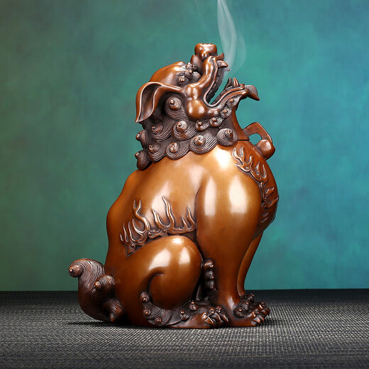 Copper Xinxiang copper lion incense burner household indoor incense ceremony tea ceremony supplies plate incense burner antique auspicious animal copper tea pet 23#