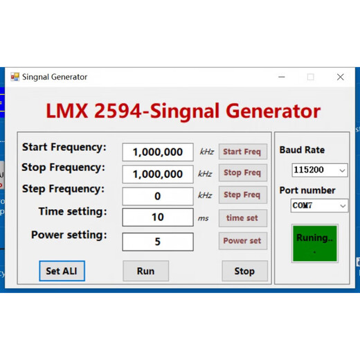 LMX2594 10MHz-15GHz frequency source with on-chip amplitude control 0-63 frequency sweep RF source