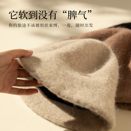 Siggi autumn and winter fisherman hat women's wool hat fashion versatile bucket hat plus velvet warm basin hat camel