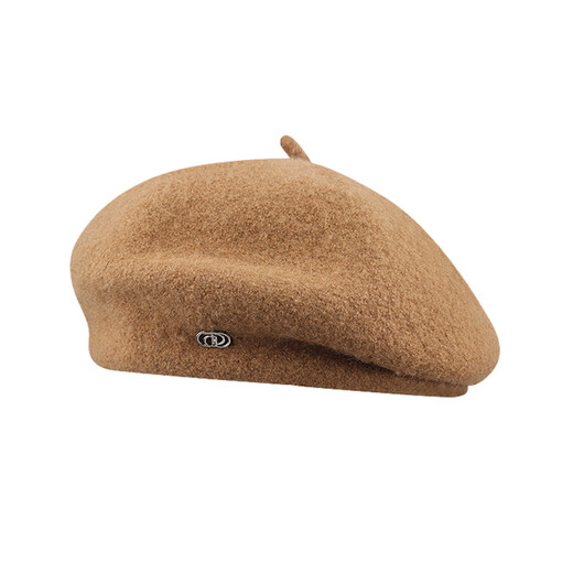 Fat Donglai's same beret women's woolen autumn and winter 2025 new Internet celebrity large head circumference sun hat, small face, warm, brown, spring and autumn style, M adjustable (55-59c) suitable for normal head circumference