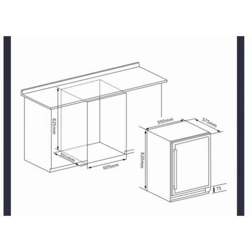 He Jiagong Kamizhe embedded red wine cabinet constant temperature wine cabinet home ice bar dual temperature tea beverage kitchen island cabinet refrigerated cabinet 150U three temperature zone red wine + ice bar combination