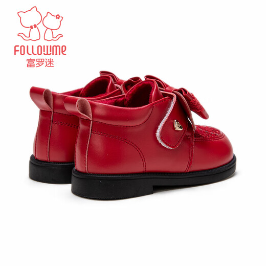 Fuluo Mi Girls Toddler Shoes Winter Sweet Soft Sole Anti-Slip Princess Boots Infant Plus Velvet Baby Cotton Shoes China Red 23