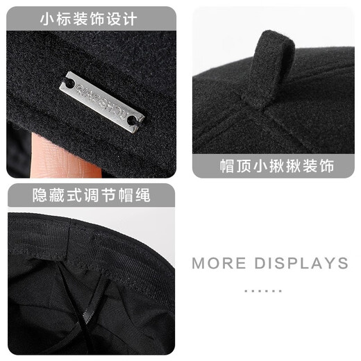 Catman beret women's autumn and winter Korean version versatile painter's hat Japanese retro big head circumference showing face small bud hat