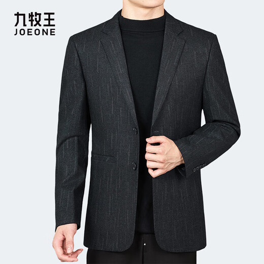 JOEONE Men's Wool Suit 2025 Autumn and Winter Men's Business Casual Middle-aged Versatile Wool Single Suit Jacket Gemstone 6611 56 Weight 180-192 Jin Jin equals 0.5 kg