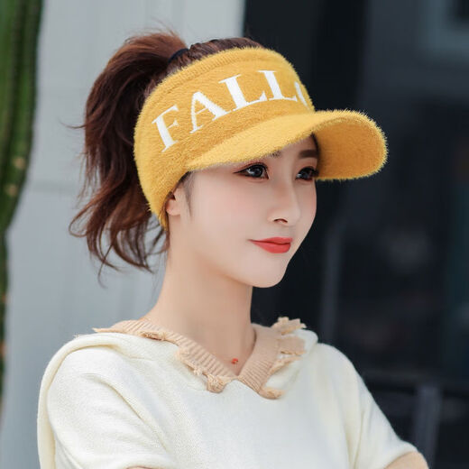Wujiang Miaopin golf hat women's empty top hat autumn and winter women's fashionable knitted hat trendy Korean version duck tongue baseball cap sports hat FALLOW empty top style black