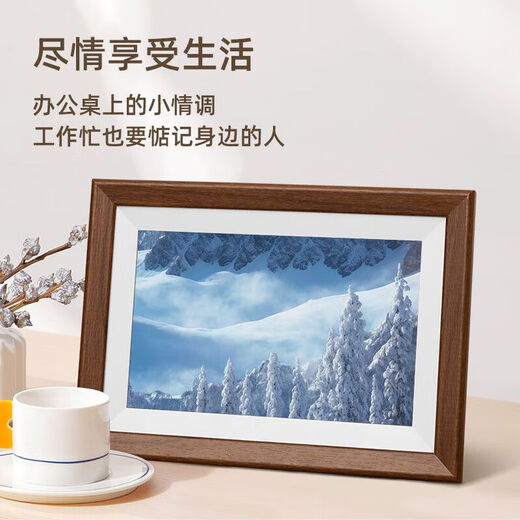 爱国者（aigo）智能数码相框10.1英寸轻奢app传输照片云分享免洗DP10Pro DP10pro橡木色【APP可远程传输】 标配【内置16G内存】
