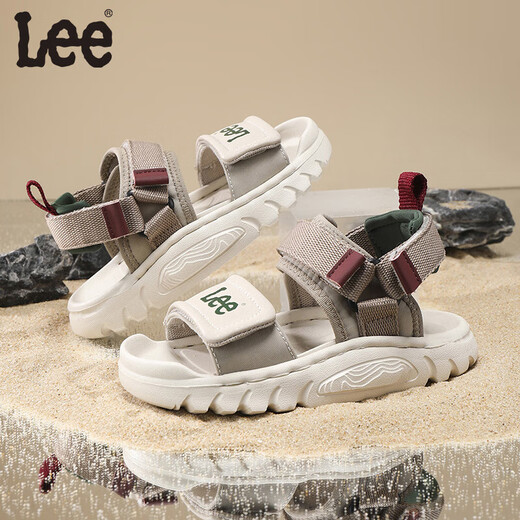 Lee children's shoes summer children's sandals girls black hollow sports beach shoes boys and girls beige 26 recommended foot length 159.5mm
