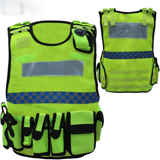 Light vest reflective vest multifunctional tactical vest breathable mesh combat riding reflective clothing black