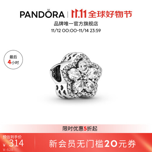 PANDORA Sparkling Snowflake Pavé Charm 925 Silver Hollow Love Beads DIY High-end Birthday Gift for Girlfriend Sparkling Snowflake 1