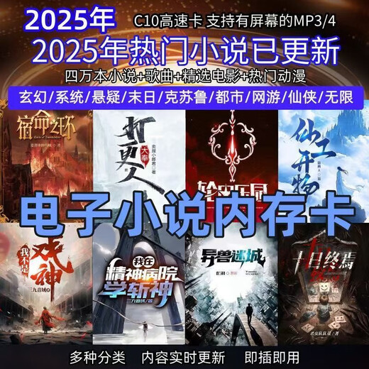 Novel memory card TXT e-book TF card mp3 mp4 music card popular songs sd memory card movie 4GB popular novels 800 + songs