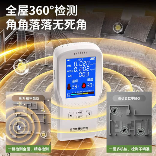 Shantou Lincun high-precision formaldehyde detector for home new house air quality self-test high-precision temperature and humidity detector rechargeable model