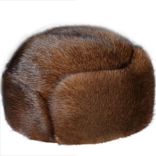 Maycaur mink hat men's whole mink fur autumn and winter new mink hair for middle-aged and elderly people thickened and warm Northeast gift black whole mink M head circumference 56-57cm
