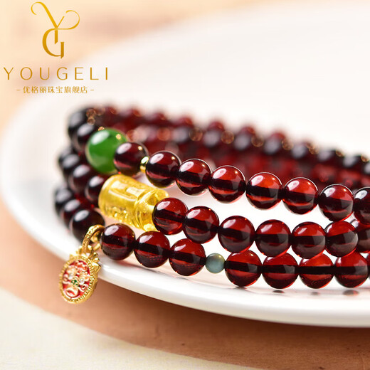 Yogurt natural blood amber bracelet for women, amber beeswax, jasper, pearl, turquoise, south red bracelet, single circle, beads 10mm
