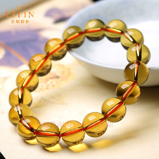 Layun Feiyin Brazilian natural citrine bracelet for women, zodiac sign natural crystal bracelet, Chinese Valentine's Day gift for men and women, gem-grade citrine 12mm single circle