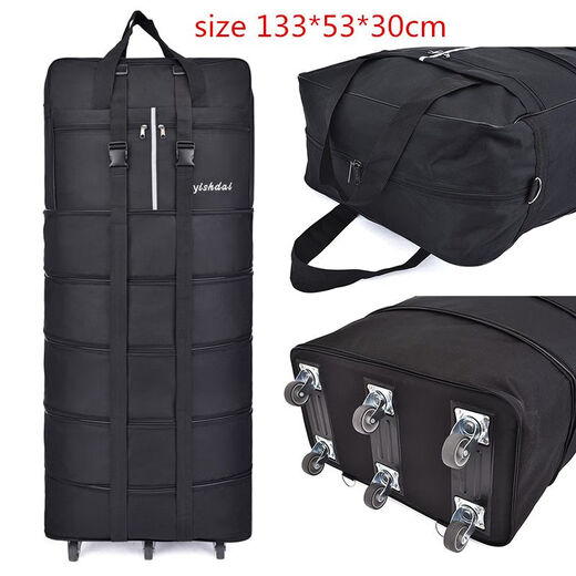 AIFENGGE 158 aviation checked bag wheeled luggage bag large-capacity travel bag women's moving suitcase folding travel bag 42-inch green four-layer extended S comes with a strap and 2 explosion-proof belts three-steel plate universal silent 6-wheel free code lock