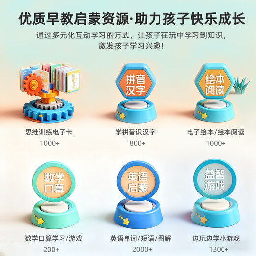 Aixuebao children's tablet learning machine anti-fall version 1-6-12 years old preschool kindergarten pinyin literacy young connecting thinking early education machine primary school Chinese mathematics English eye protection point reading machine standard version 2G+64G preschool early education + primary school advanced