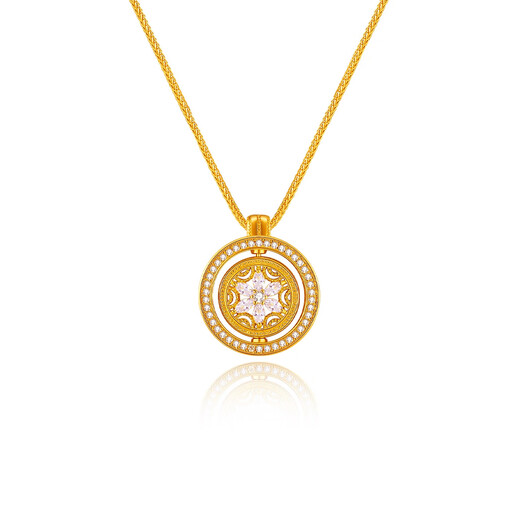 AJIDOU Ajidou Necklace Women's New Chinese Style Eight Treasures Compass Pendant Clavicle Chain Fashion Light Luxurious High-level Short Necklace