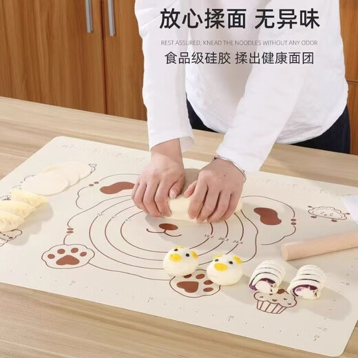 Kneading dough sticky mat thickened kitchen food grade rolling dough household baking silicone and noodle cutting board anti-slip antibacterial 50*40cm free cutter