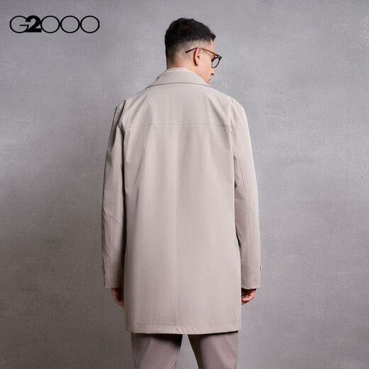 G2000【可拆马甲/防泼水/商场新款】男FW25休闲百搭中长风衣外套 防泼水-可拆式背心-沙土黄 S （46）