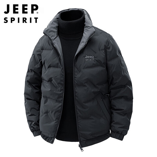 JEEP SPIRIT Jeep Down Jacket Men's Winter Jacket Men's Tops Warm and Cold-proof Men's Clothes Black XL