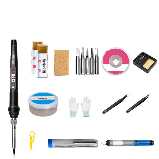 Factory No. 1 electric soldering iron set 80W internal heating constant temperature adjustable household high-power soldering gun soldering pen 19-piece set