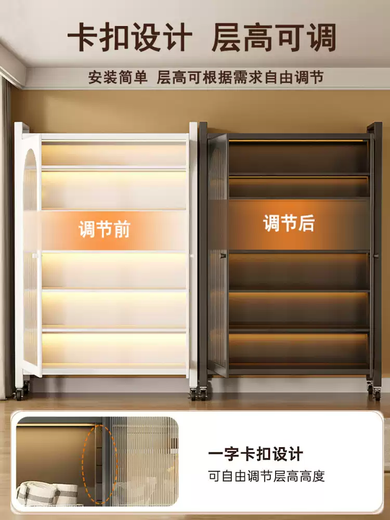 Shantou Lincun home balcony storage cabinet sun protection living room integrated storage cabinet bedroom storage cabinet children's bookcase simple wardrobe best-selling 7-layer white length 120*width 42*height 200cm extra thick reinforcement