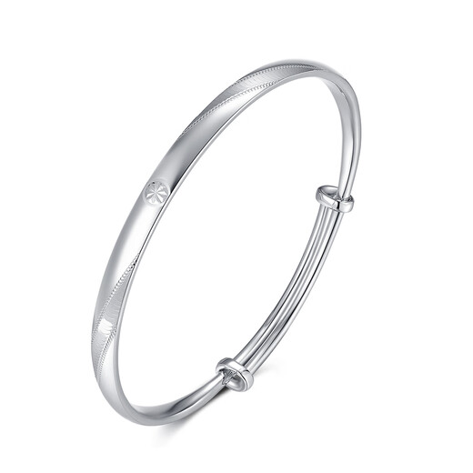 Wanfulong commuting matching丨PT950 platinum bracelet simple and fashionable glossy plain ring platinum bracelet as a gift for girlfriend Simple and fashionable glossy plain ring bracelet 18.66g