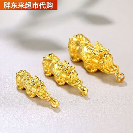 Fat Donglai's classic 999 pure gold-wrapped silver Pixiu pendant as a holiday gift for lovers, men and women, gold