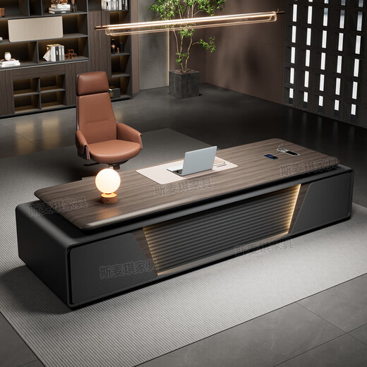 Boss desk office desk light luxury modern simple short side cabinet president desk executive desk manager desk computer desk 1.8 meters boss desk ordinary desktop