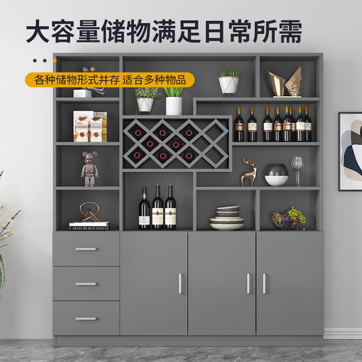 Zhong Zhang Gui wine cabinet living room wall-mounted simple modern partition cabinet entrance storage cabinet wine rack storage rack wine storage cabinet customized 180 gray + gray door including entry + installation thickened plate