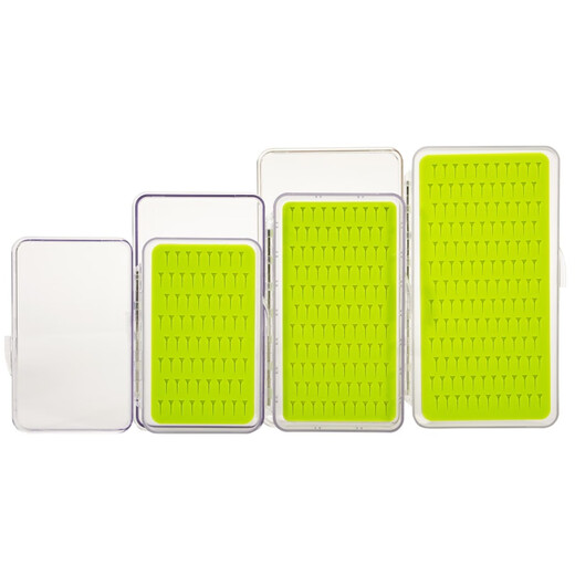 Green fly bait storage box silicone fly bait box transparent flip cover thickened fishing gear box wholesale green small size