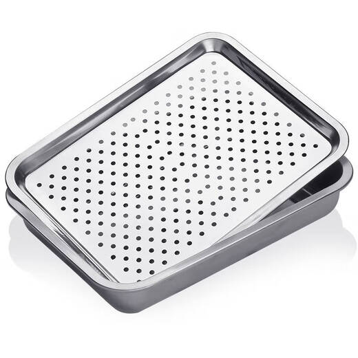 Fantasy Stainless Steel Tea Tray Large Deep Tea Tray Tea Table Kung Fu Tea Set Home Storage and Drainage Combination Simple Square Water Storage No.-36*27*4.8