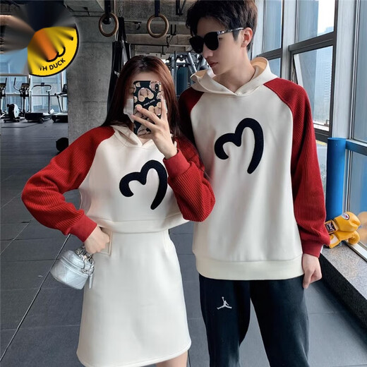 G.duck Internet celebrity parent-child clothing autumn sweatshirt hooded new family of three whole family clothing baby romper mother and daughter dress picture color 66 romper (comes with hat)