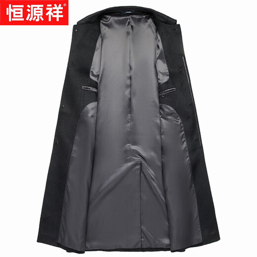 Hengyuanxiang cashmere coat men's long over-the-knee winter high-end business double-sided woolen windbreaker men's high-end mulberry silk coat