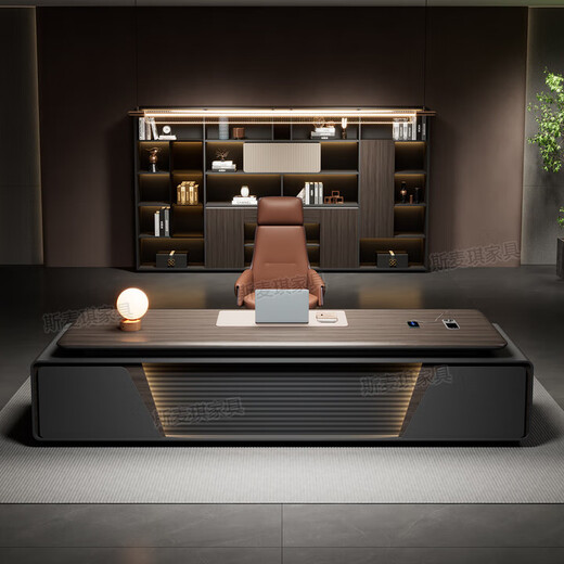 Boss desk office desk light luxury modern simple short side cabinet president desk executive desk manager desk computer desk 1.8 meters boss desk ordinary desktop