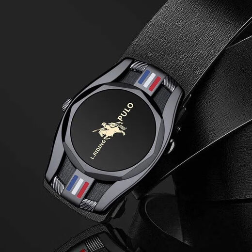 Crazy grab buy one get one free new casual belt men's handmade automatic buckle inner wear business belt WL premium belt set of two, one each in black and gold, 120cm