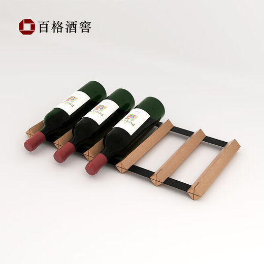 Jieyunmao wine rack ornaments drawer refrigerator storage bracket single-layer flat wine rack built-in household solid wood wine rack 3X0.5 grid-235 depth-Sapele wood