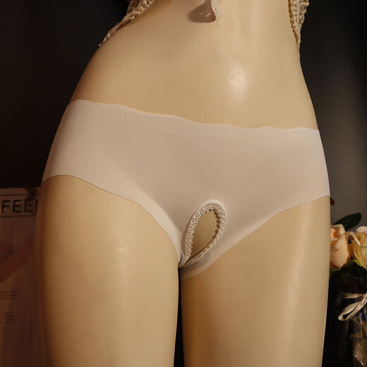 Universal sexy ice silk one-piece low-waist men's and women's open underwear bed sexy underwear passionate temptation free of charge three white