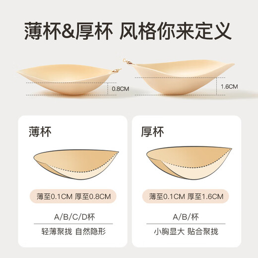 Urban Beauty Breast Paste Supports Small Breasts to Make Big Breasts Invisible Seamless Strapless Underwear Female Wedding Dress Nipple Paste Glossy Thin Style_A Cup