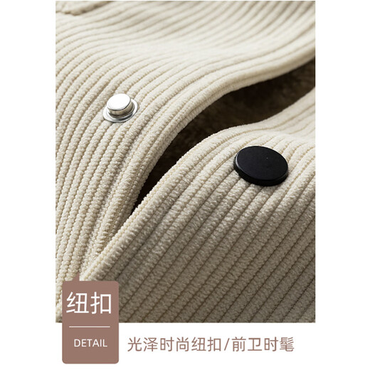 Maoren cotton jacket for men in autumn and winter, corduroy core jacket for young and middle-aged people, warm and velvet thickening casual jacket, coffee plus velvet XL