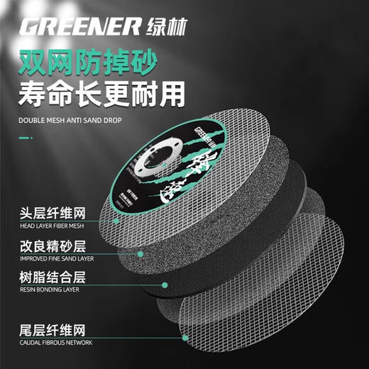 GREENER angle grinder cutting blade metal stainless steel saw blade grinding wheel hand grinder 100 grinding wheel polishing complete collection 50 pieces Rock durable - recommended for steel cutting