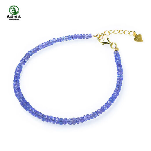 Eternal Leaf Tanzanite Bracelet for Women and Men East China Sea Crystal Agate Jade Jade Blue Gemstone Scattered Beads Faceted Disc Beads Bracelet Shape-Shaped Plain Circle Approximately 3mm