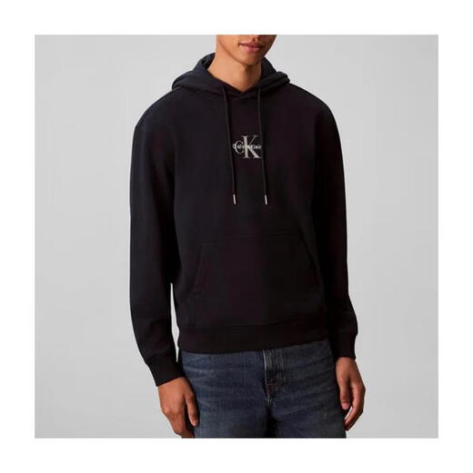 Calvin KleinCK Men's Sweater New Warm and Comfortable Cotton Dark Blue Daily Breathable Fashion Casual Simple Men's Pullover Blue One Size | EU M