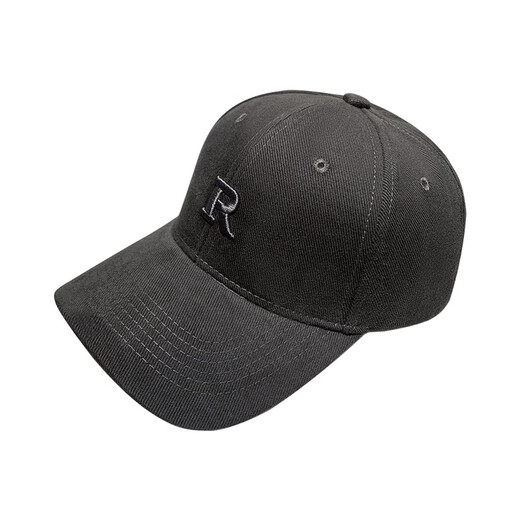 Baseball cap men's high top hard top women's fashion peaked cap letter embroidered sun hat ins simple and versatile to show small face gray _R letter adjustable