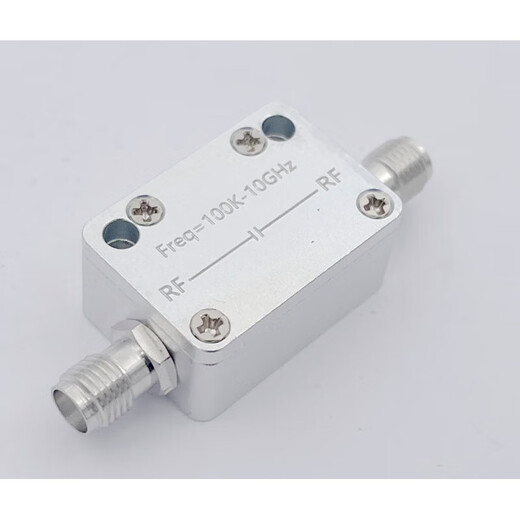 100K-10G RF DC blocker SMA 50V DC blocking voltage wide frequency range low insertion loss